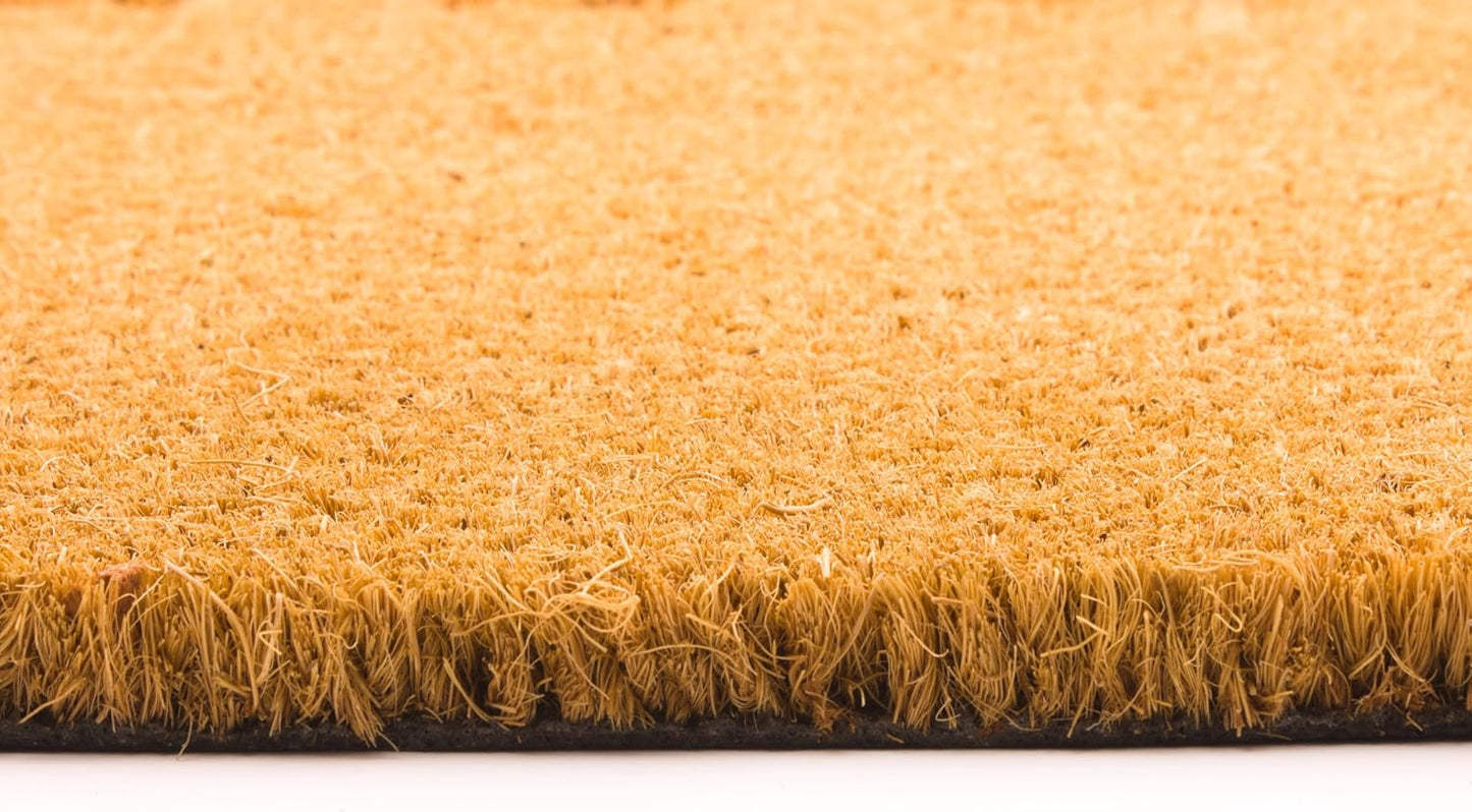 Home Universal ® Felpudos 60x40CM Fibra de Coco | Base Antideslizante de Caucho | Apto para el Exterior (Medio circulo) Rojo