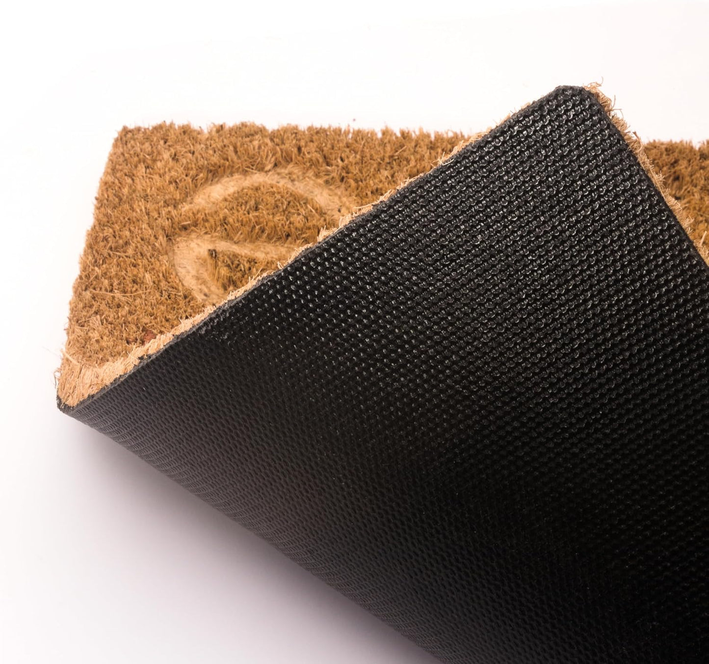 Home Universal ® Felpudos 60x40CM Fibra de Coco | Base Antideslizante de Caucho | Apto para el Exterior (Medio circulo) Rojo