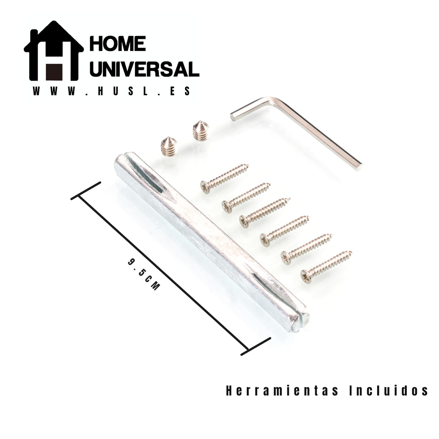 Home Universal® 2 Juegos de Manillas de Puerta Negro Mate, juego de manijas de puerta interiores para el hogar y la oficina,moderno mango de puerta interior negro (Niquel Satinado (2 Juegos))