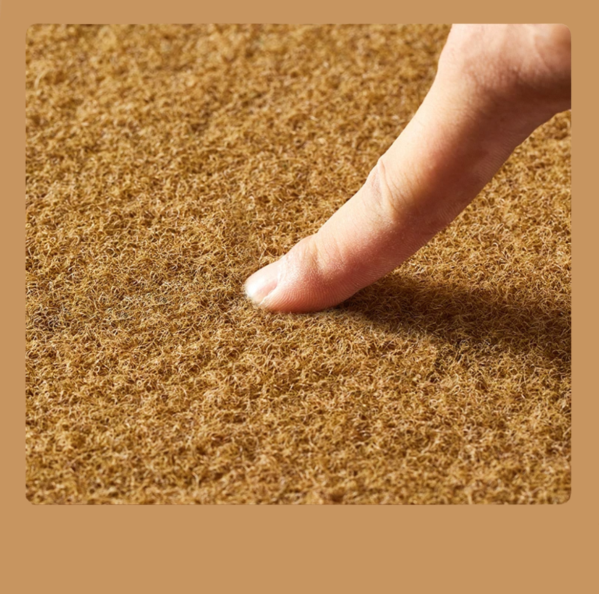 HOME UNIVERSAL | Felpudos de Fibra de Coco con Base Antideslizante 60x40x1.5CM (Plumas_Nuevo_PVC)