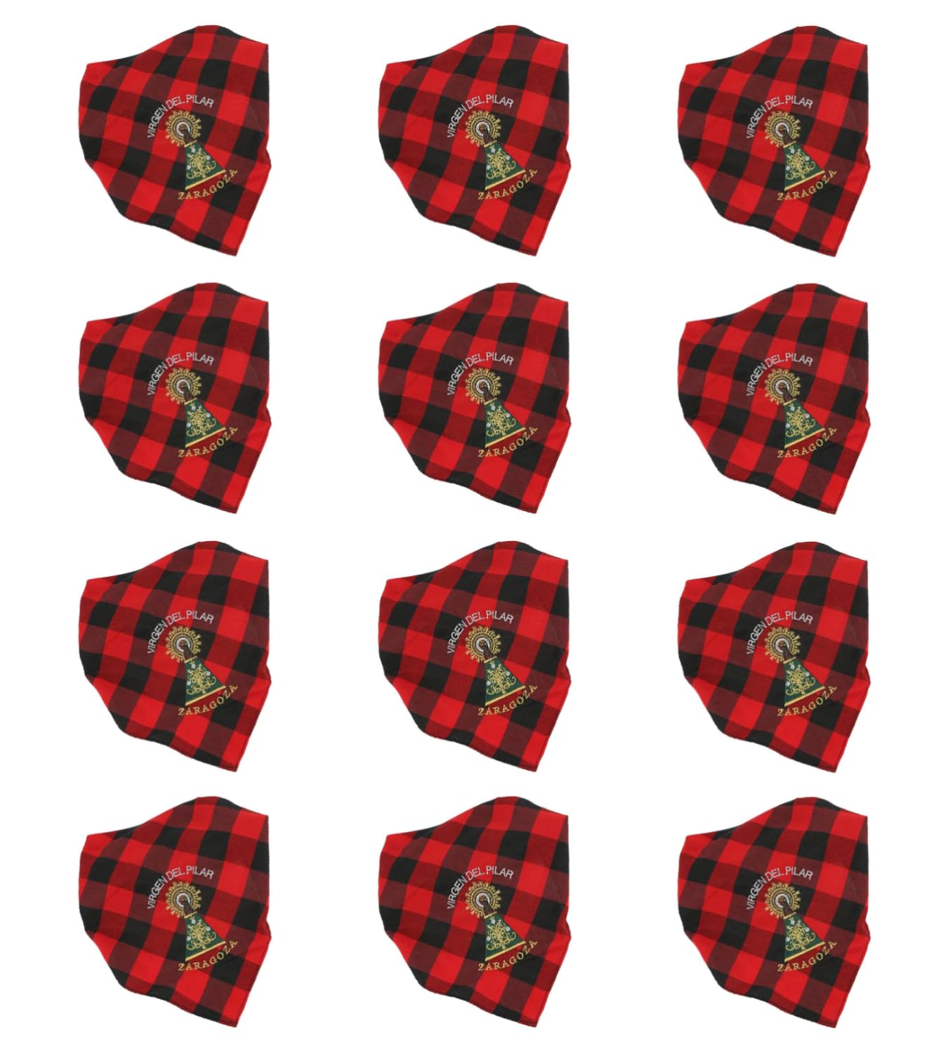 Pack 12 Cachirulos Aragoneses 95cm, Pañuelos Fiestas del Pilar, Zorongos zaragozanos