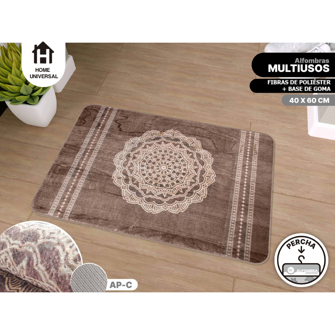 Home Universal® Alfombra para el baño Alfombra Mediano Suave y Esponjosa Alfombras Peludas Que no se Desprenden Alfombra Motley Tie-Dye Alfombras Modernas para Interiores(Marron Estampado)