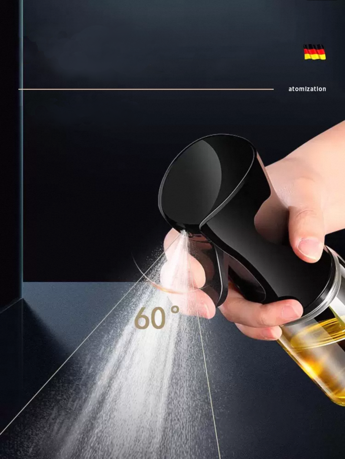 Home Universal 2 Piezas Pulverizadores Aceite Spray 300ml para cocina, freidora de aire, aceitera Spray Reutilizable