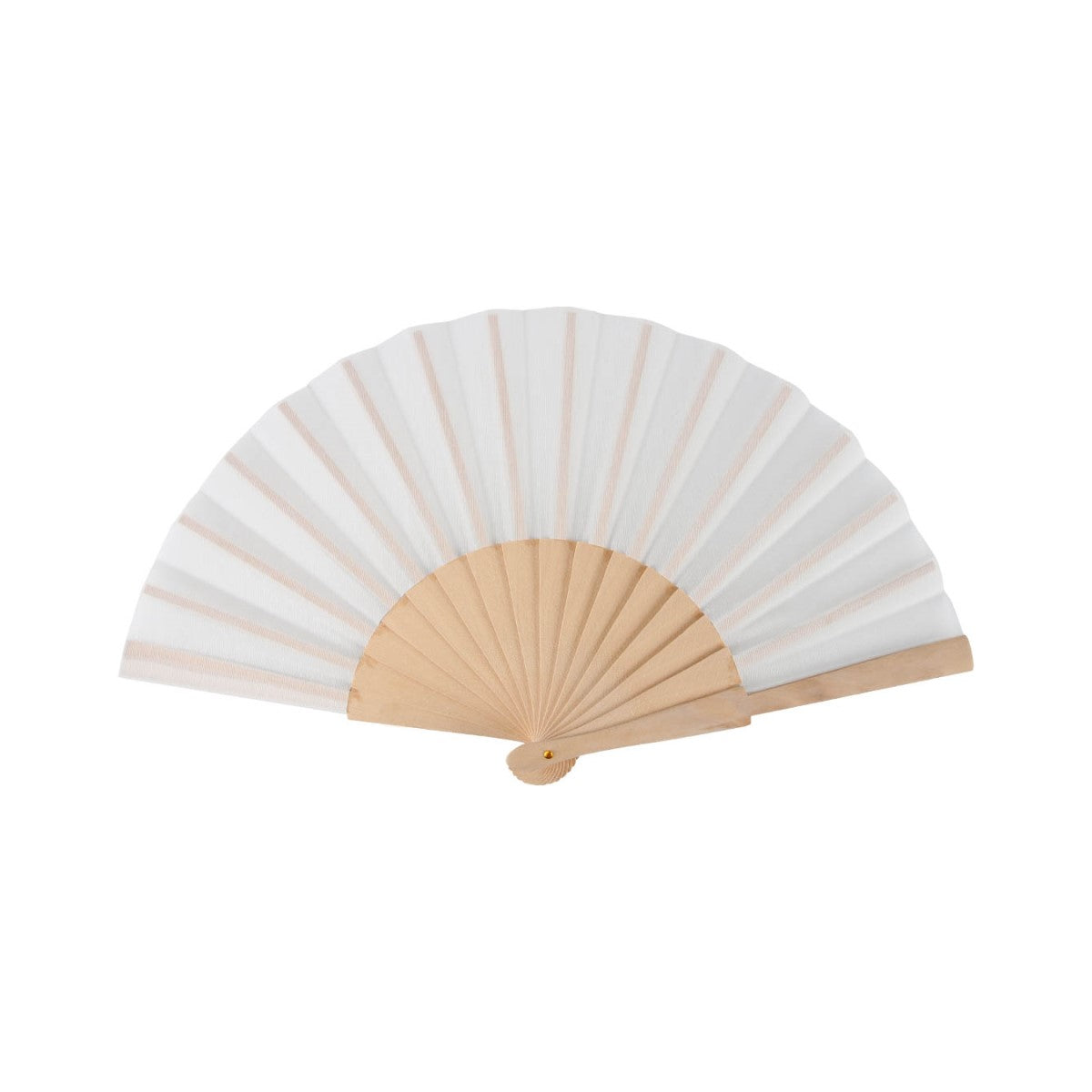 Home Universal ® Pack 12 Unidades Abanicos Madera con Tela Lisa 23cm, Detalles para los Invitados, Regalos de Boda, Fiestas, Comuniones y Otros Eventos (Beige)