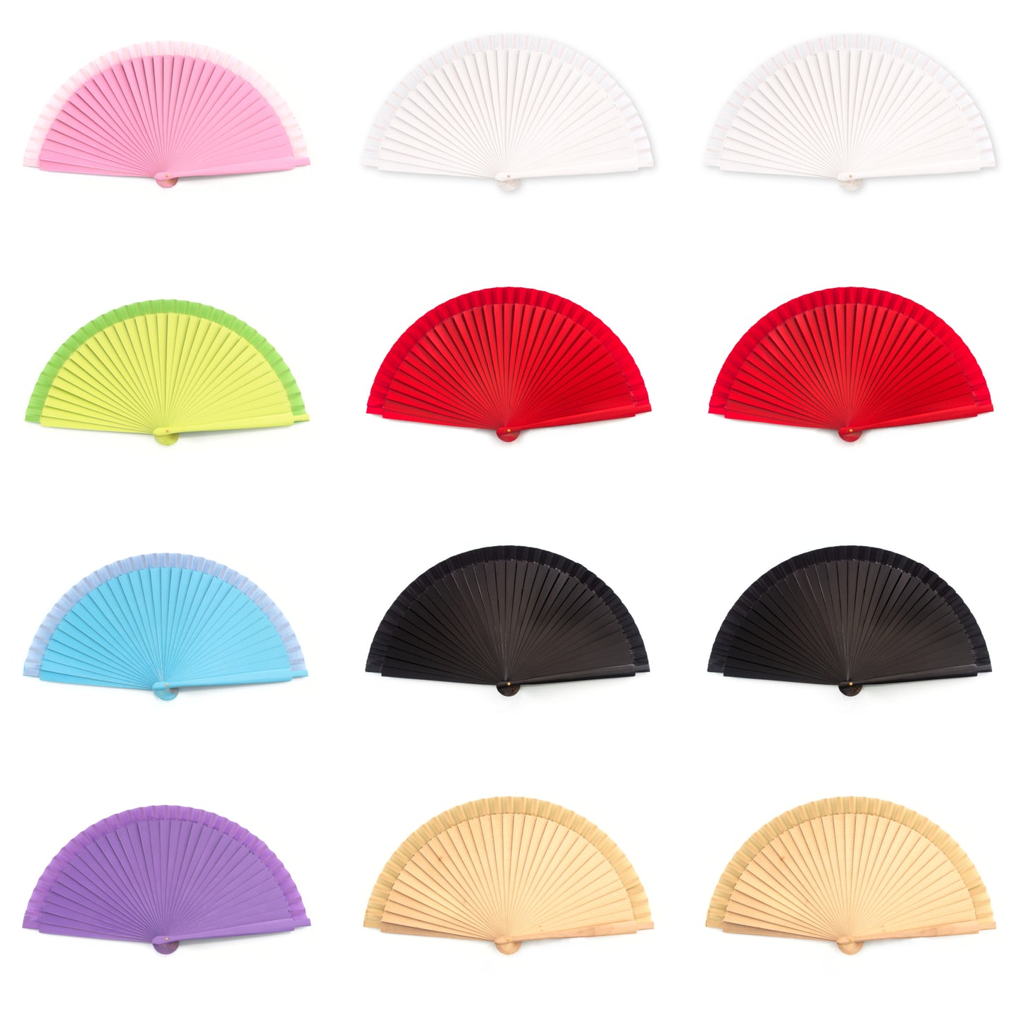 HOME UNIVERSAL Abanicos Madera Liso 19CM, Detalles para los Invitados, Regalos de Boda, Fiesta, Comunión o Bautizo (19cm_Multicolor)