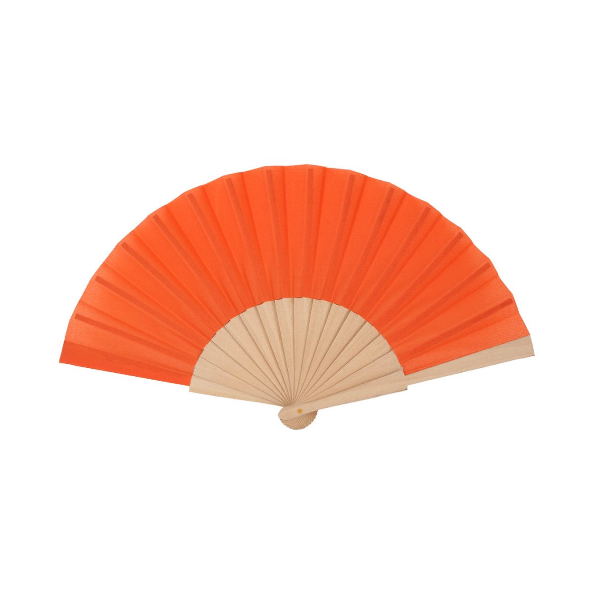 Home Universal ® Pack 12 Unidades Abanicos Madera con Tela Lisa 23cm, Detalles para los Invitados, Regalos de Boda, Fiestas, Comuniones y Otros Eventos (Naranja)