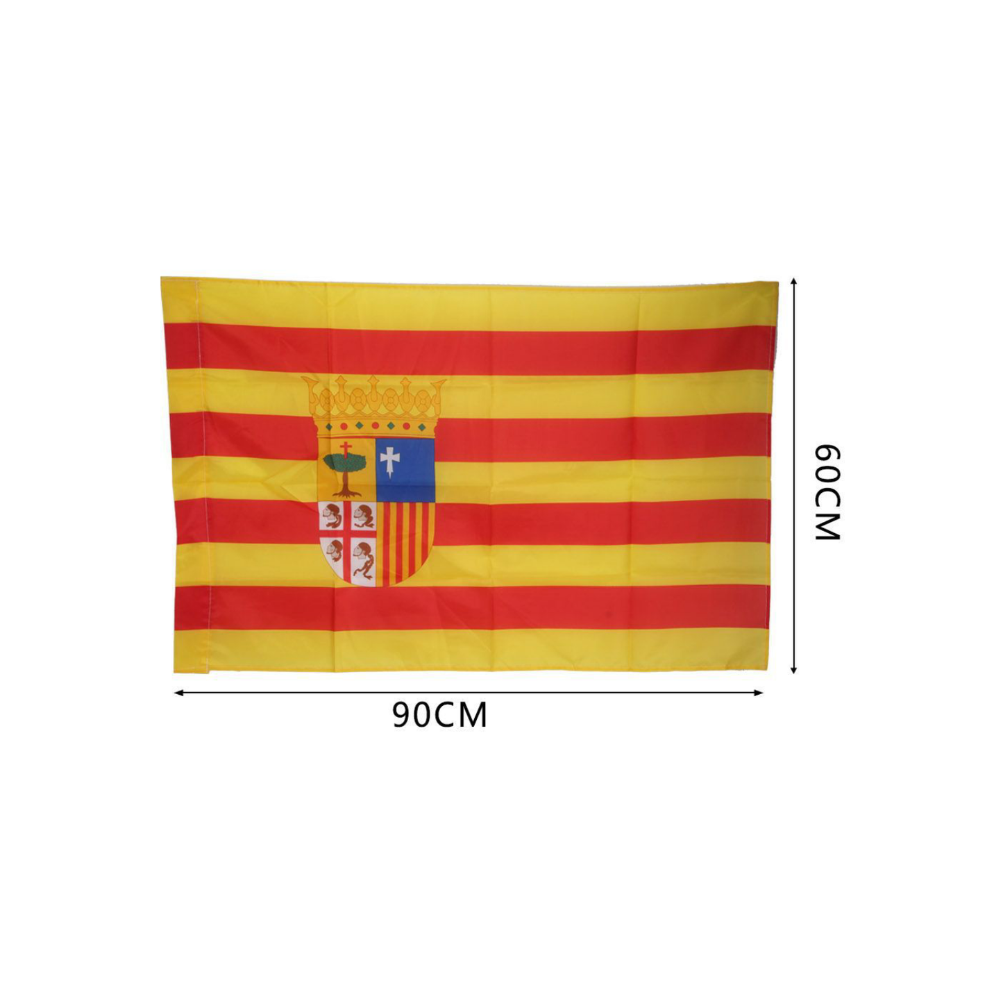 Home Universal® Bandera de Aragón Oficial 60x 90 cm - Diseño Tradicional con Escudo, Resistente al Exterior, Decoración para Hogar, Eventos y Celebraciones (2 piezas)