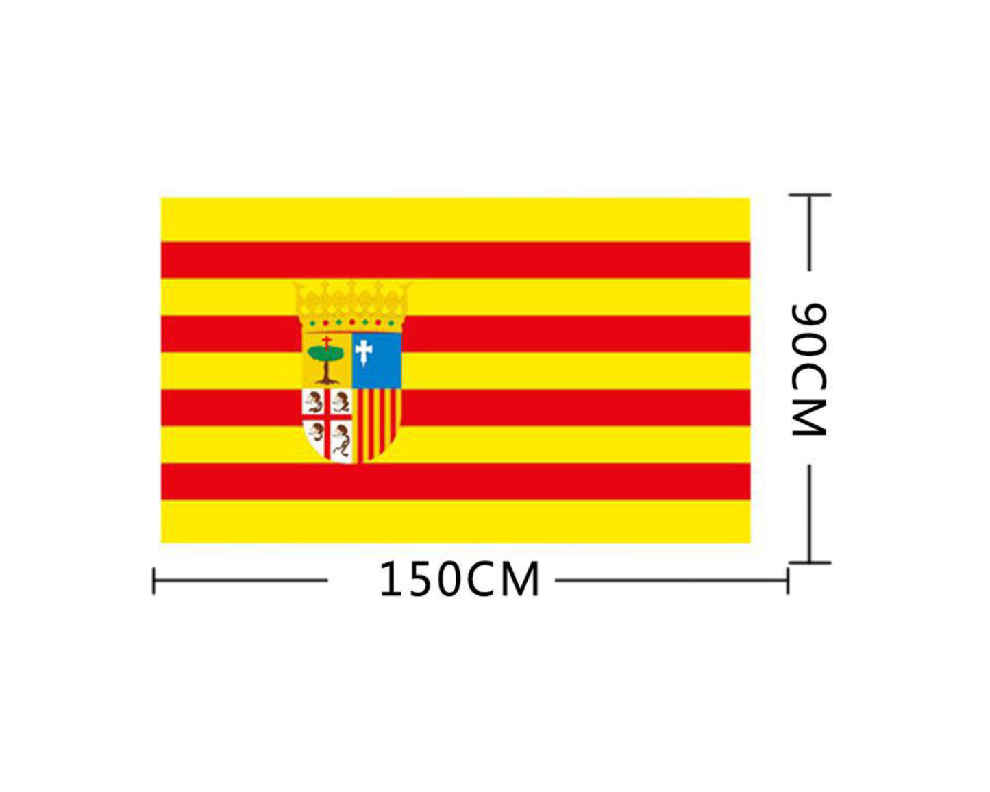 Home Universal® Bandera de Aragón Oficial 60x 90 cm - Diseño Tradicional con Escudo, Resistente al Exterior, Decoración para Hogar, Eventos y Celebraciones (2 piezas)