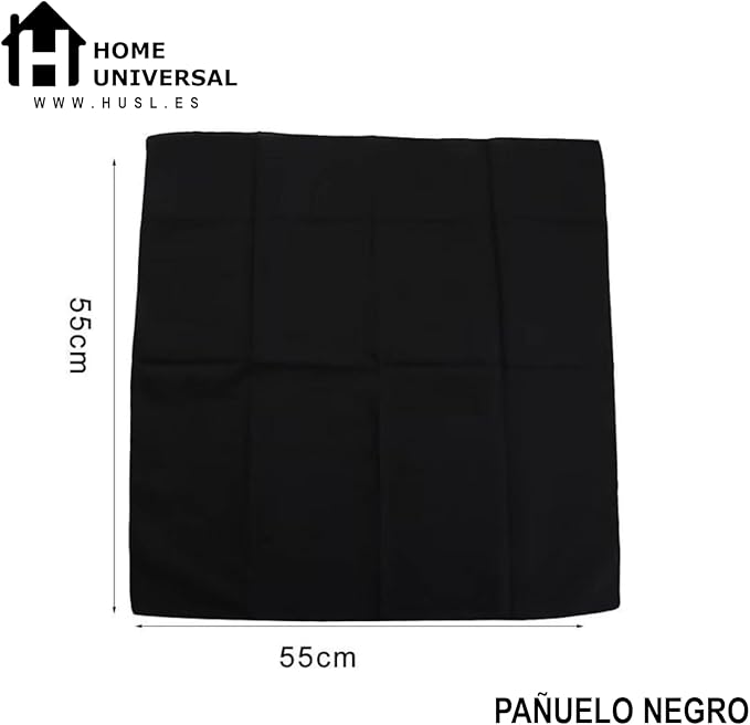 HOME UNIVERSAL® Lote 12 Pañuelos Negros | Pañuelos Negros San Fermín | Fiestas del Toro | Lote Grande 12 Unidades