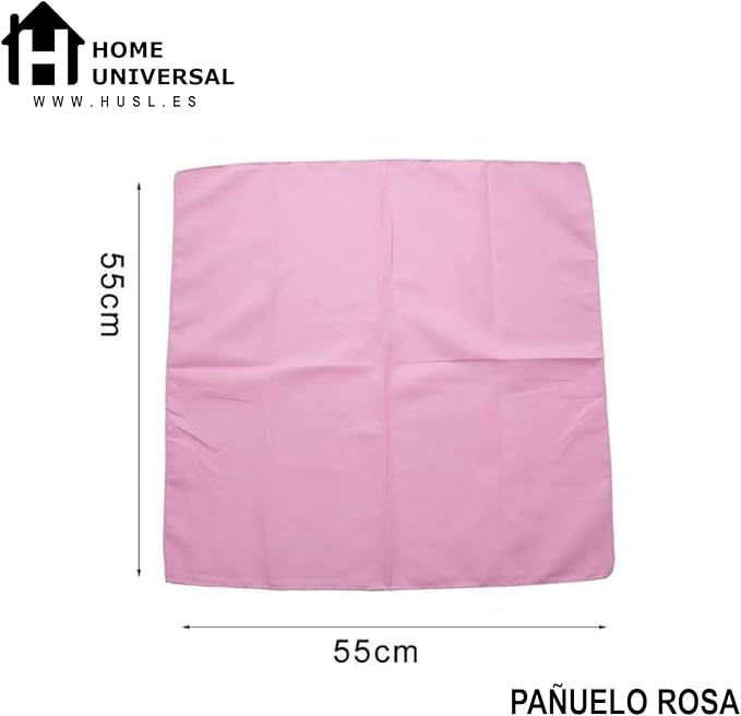 HOME UNIVERSAL® Lote 12 Pañuelos Rosos | Pañuelos Rosos San Fermín | Fiestas del Toro | Lote Grande 12 Unidades