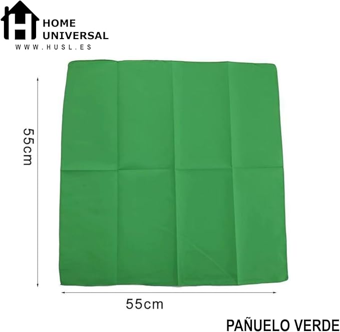 HOME UNIVERSAL® Lote 12 Pañuelos Verdes | Pañuelos Verdes San Fermín | Fiestas del Toro | Lote Grande 12 Unidades