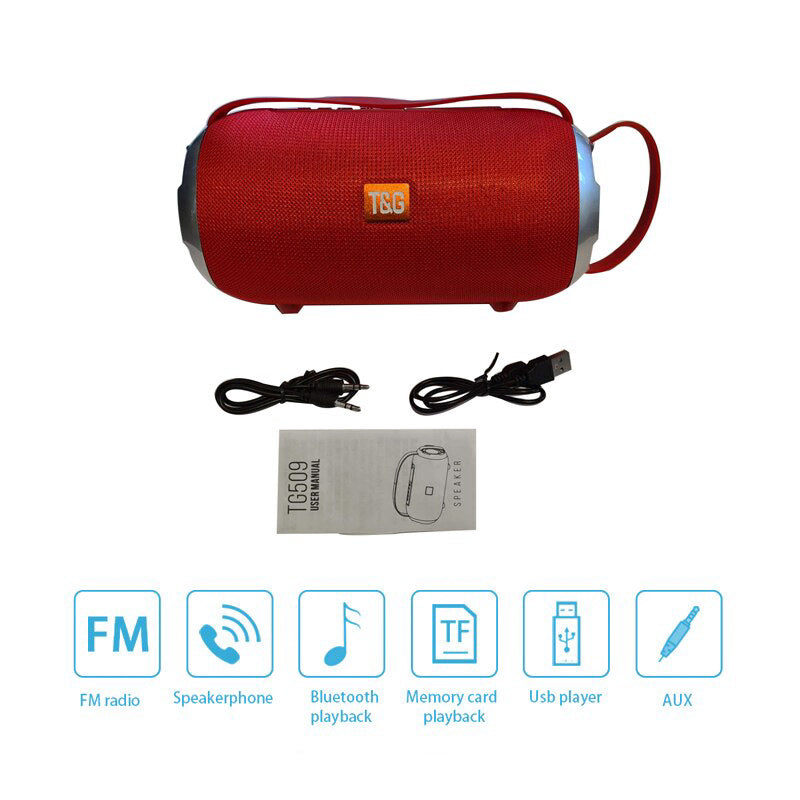Altavoz portátil Bluetooth, lleva Radio FM, micrófono integrado, Reproductor de Pen-drive, tarjeta TF, AUX