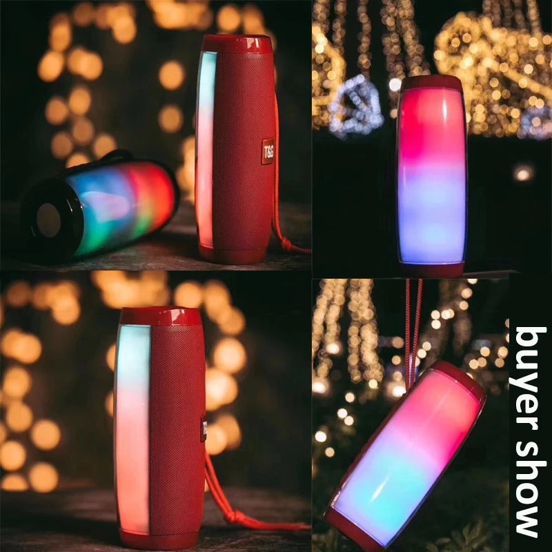 TG-157 Altavoz Bluetooth Portátil con Luz, Recargable USB Altavoces Bluetooth Potentes apoya Tarjeta TF/Pen-drive Altavoz Estéreo