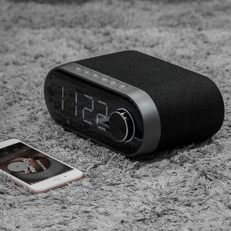 Altavoz Bluetooth RB-M26 Con Reloj Despertador y Radio FM, Altavoz Bluetooth Potente, Mano Libre, Puerto Para AUX/Tarjeta SD
