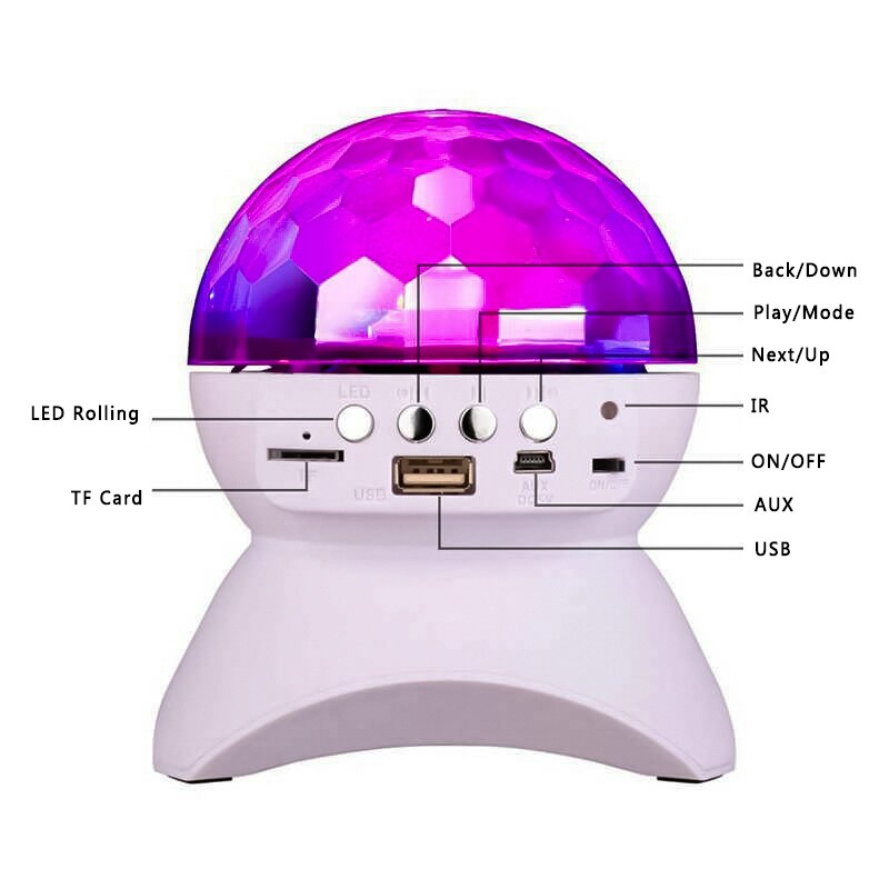 Altavoz Bluetooth L-740, Altavoz Portátil, Lámpara De Escenario, Proyector Del Techo, Lleva Radio FM, AUX, USB, Tarjeta SD