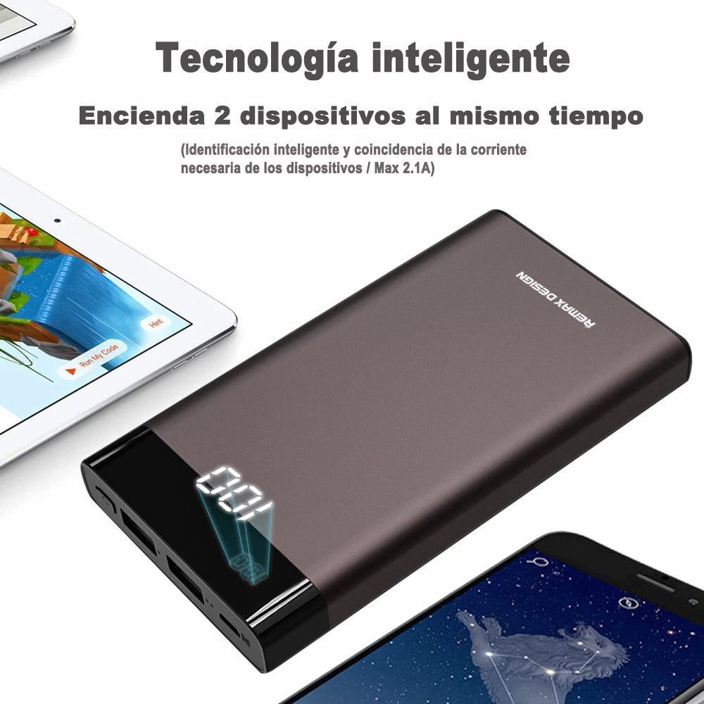 Power bank REMAX RPP-120 Batería portátil de 10000mAh Batería de Carga con Entrada USB de Micro y Salida USB Dual