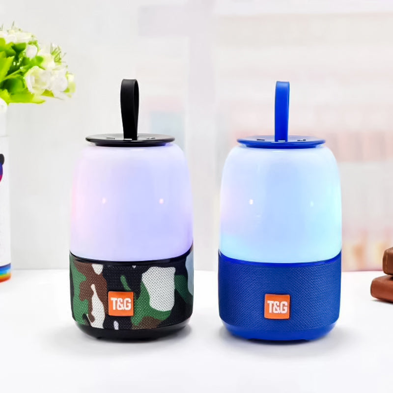 Altavoz TG608 Bluetooth V5.0, con luz nocturna LED multicolor, Altavoz inalámbrico con Graves estéreo, Radio FM tarjeta TF
