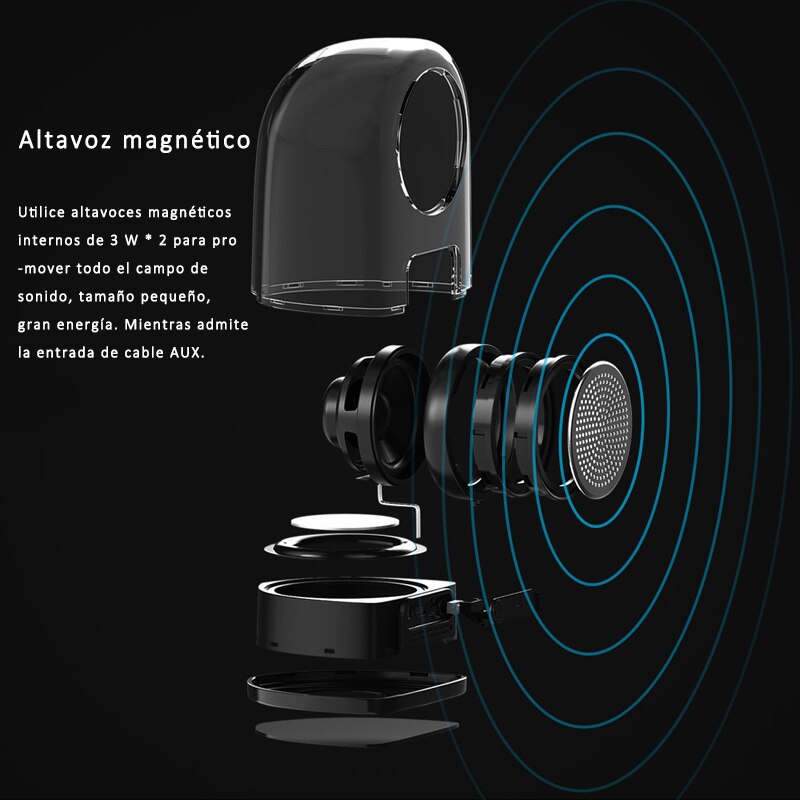 Altavoz Bluetooth RB-M22 Magnético Potente, Con Sonido Estéreo, Altavoz Portátil, Alta Definición Para PC / Móvil / Smart TV