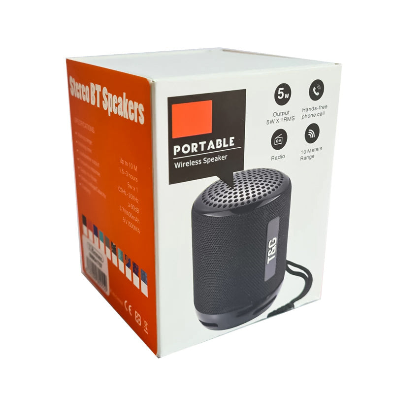 TG-129 Altavoz Bluetooth, Altavoz Portátil Inalámbrico, Para Casa/Oficina/Al Aire Libre, Altavoz Con Radio, Mano Libre, USB, TF