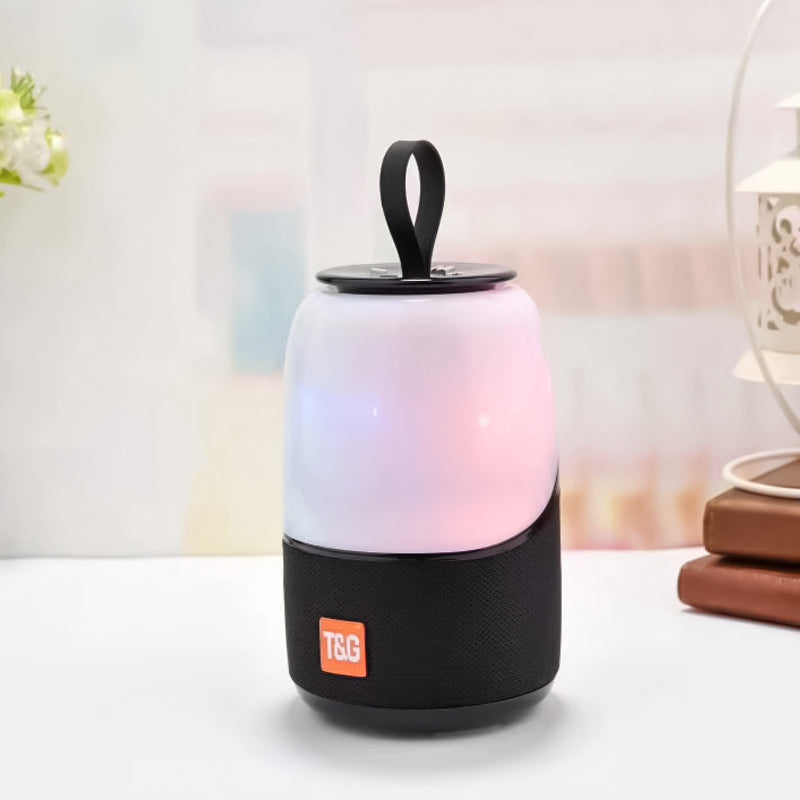 Altavoz TG608 Bluetooth V5.0, con luz nocturna LED multicolor, Altavoz inalámbrico con Graves estéreo, Radio FM tarjeta TF