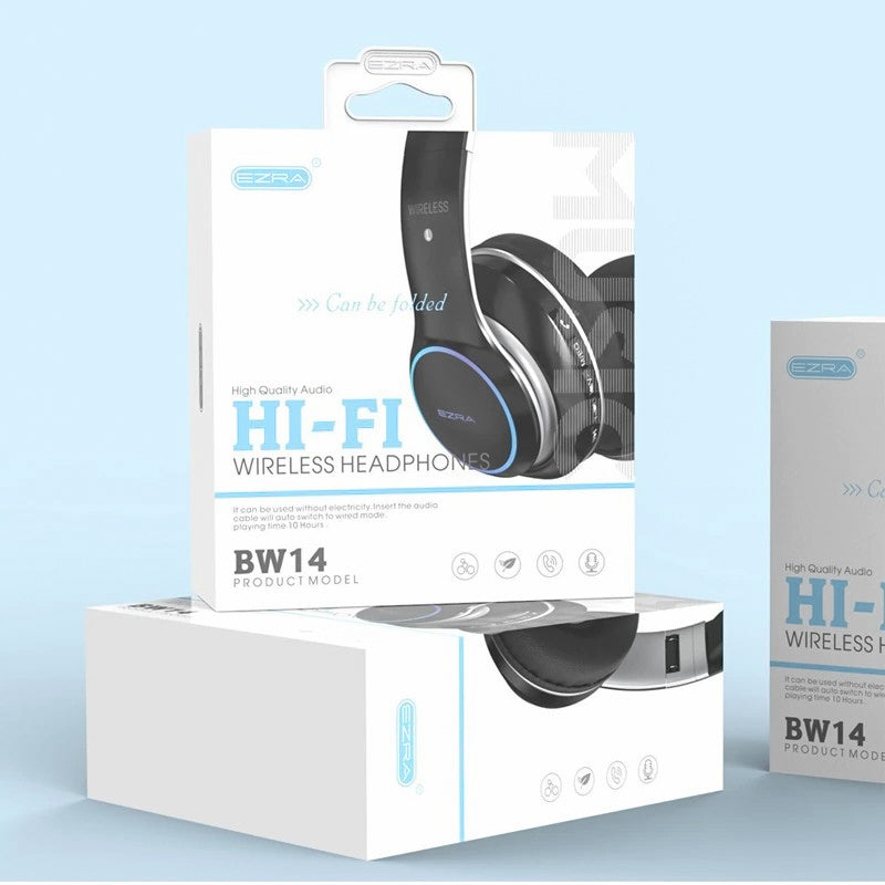Auricular HIFI WB14 Con Bluetooth 5.0, Casco De Música Con Radio FM, Con Micrófono, Puerto Para Tarjeta SD, Cable De AUX 3.5mm