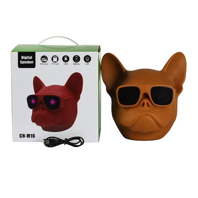 Altavoz Bluetooth 5.0 CH-M16 Con Forma De Bulldog, Altavoz Pequeño, Para Casa/Oficina/Al Aire Libre, Altavoz Con Radio, USB, TF