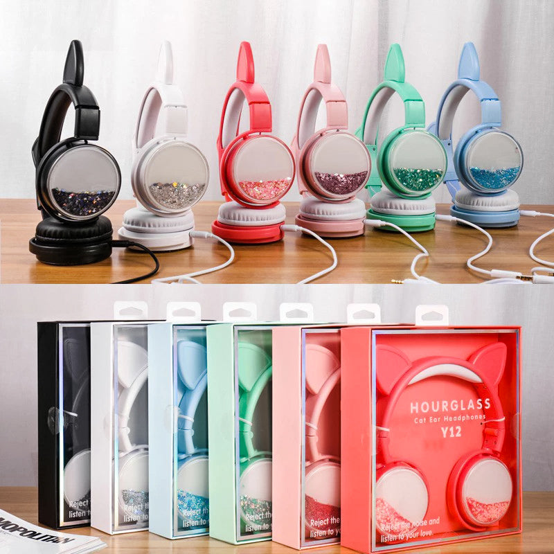 Auriculares de Oreja de Gato con micrófono y 3.5 mm Jack, Auriculares Estéreo De Alta Fidelidad para niños y estudiantes