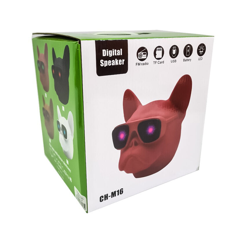 Altavoz Bluetooth 5.0 CH-M16 Con Forma De Bulldog, Altavoz Pequeño, Para Casa/Oficina/Al Aire Libre, Altavoz Con Radio, USB, TF