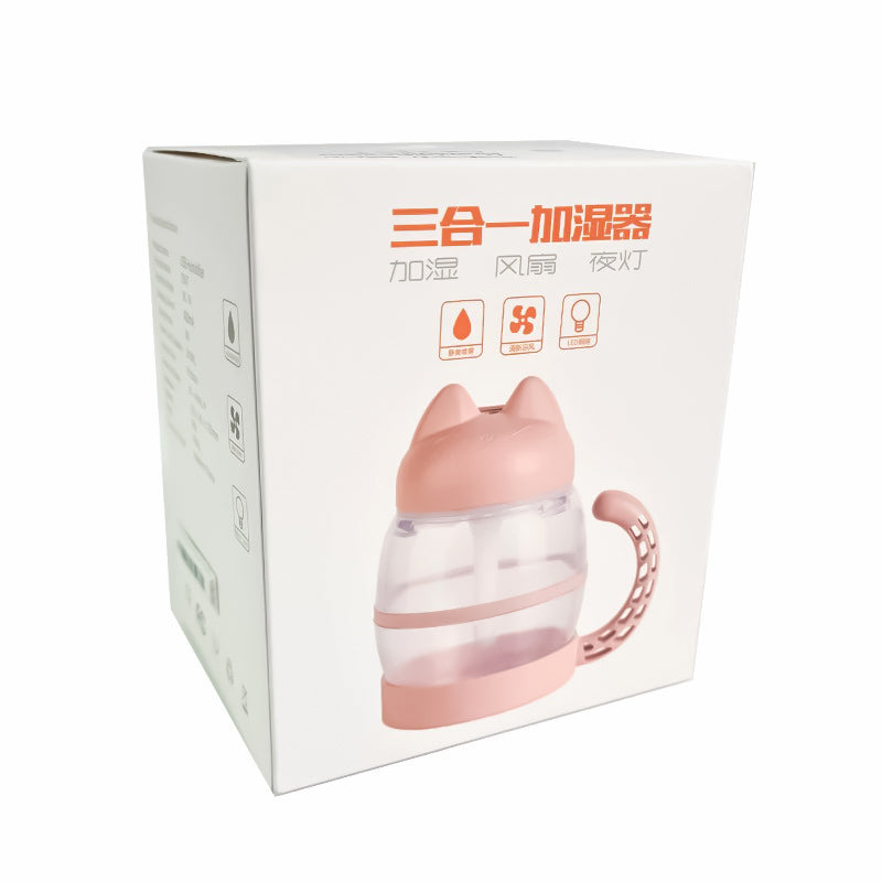 Humidificador 200 ml Con Forma De Gato, Con Luz Nocturna LED, Difusor Aromaterapia, Conexión De USB, Para Oficina/Hogar