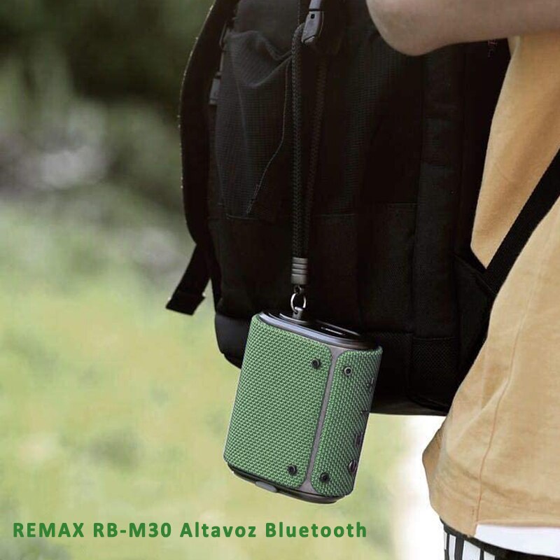 Altavoz Bluetooth de REMAX RB-M30, Altavoz Portátil, Lleva Cuerda, Resistente Al Agua IPX6, Mano Libre, Puerto Para AUX/Tarjeta SD