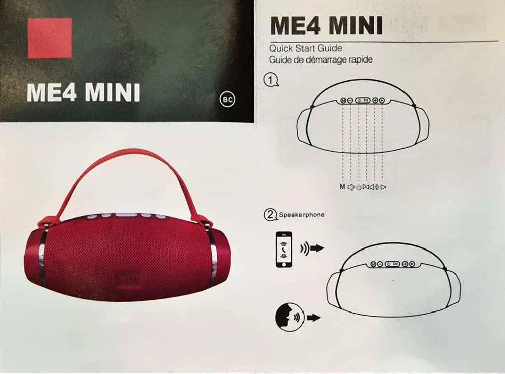 Altavoz inalámbrico portátil con Bluetooth, Batería de gran capacidad, con función de Radio FM, AUX y Pen-drive, con sonido de calidad
