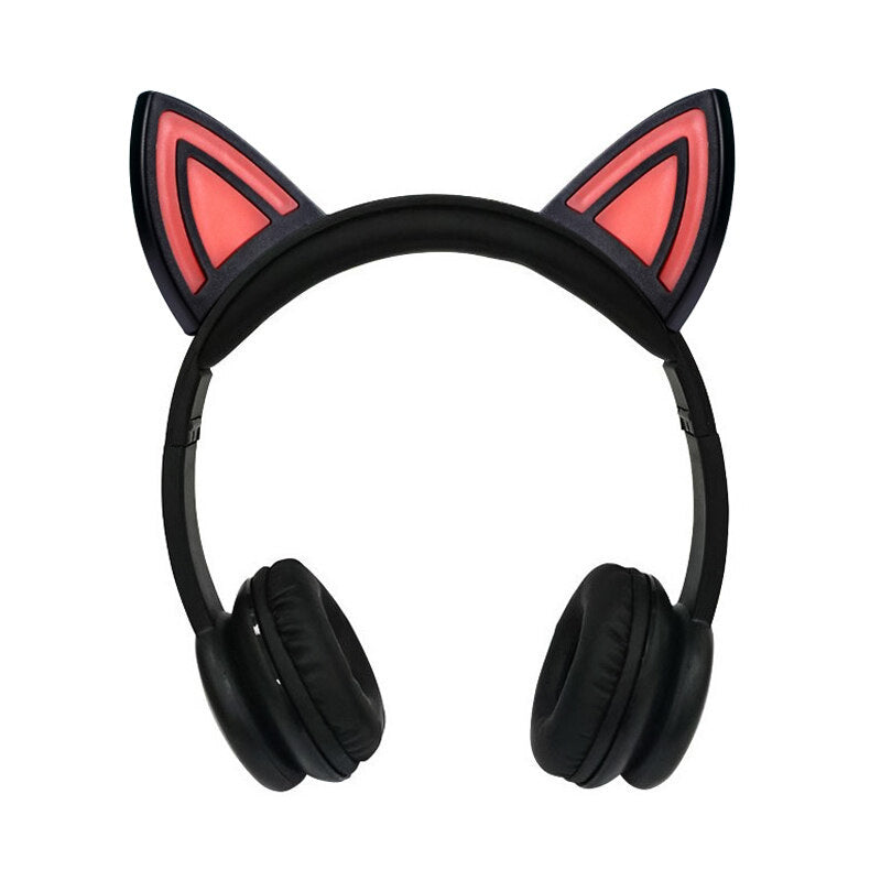 Auriculares Con Cable y LED Para Videojuegos, Cascos Oreja de Gato con cable de 3,5mm para Bass music MP3 para adultos y niños