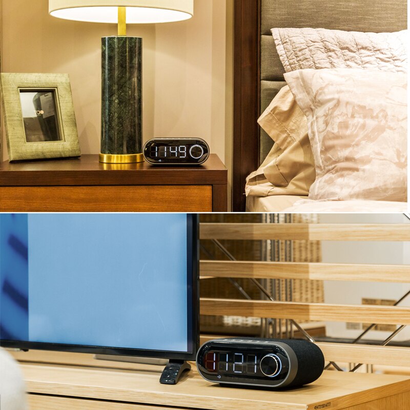 Altavoz Bluetooth RB-M26 Con Reloj Despertador y Radio FM, Altavoz Bluetooth Potente, Mano Libre, Puerto Para AUX/Tarjeta SD