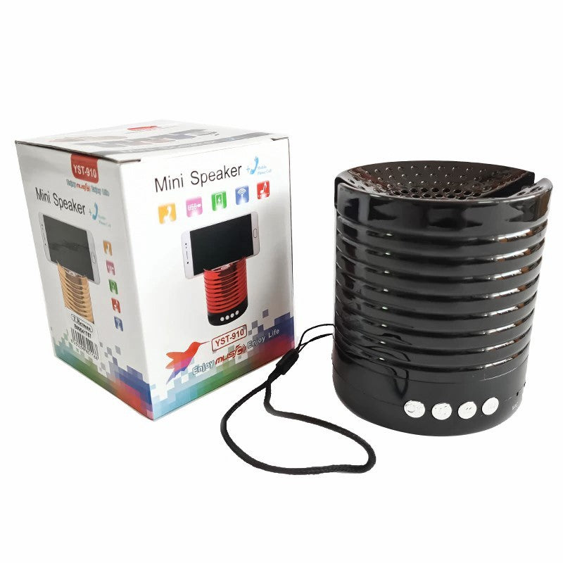 YST-910 Altavoz bluetooth, altavoz pequeño portátil, con cuerda, para casa/oficina/al aire libre, mano libre/radio FM/TF/USB/AUX