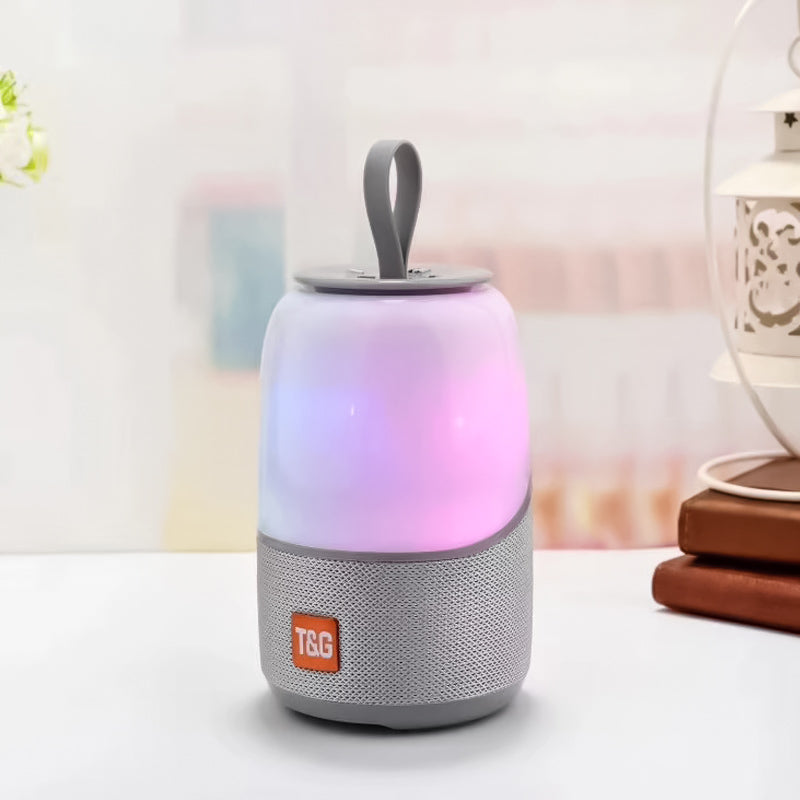 Altavoz TG608 Bluetooth V5.0, con luz nocturna LED multicolor, Altavoz inalámbrico con Graves estéreo, Radio FM tarjeta TF