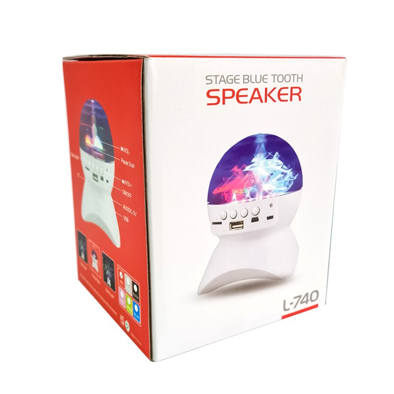 Altavoz Bluetooth L-740, Altavoz Portátil, Lámpara De Escenario, Proyector Del Techo, Lleva Radio FM, AUX, USB, Tarjeta SD