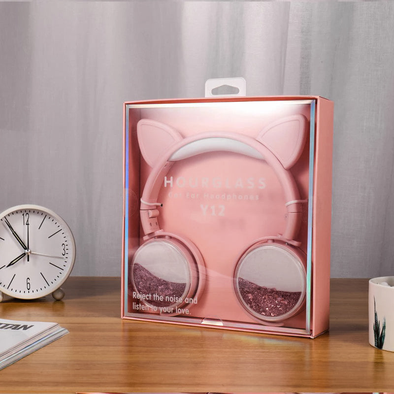 Auriculares de Oreja de Gato con micrófono y 3.5 mm Jack, Auriculares Estéreo De Alta Fidelidad para niños y estudiantes
