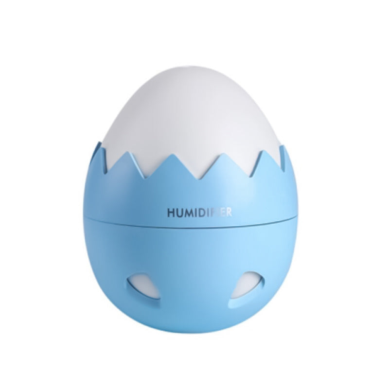Humidificador de aire 400 ml, Humidificador USB con mini ventilador y mini lámpara, Atomizador De Aire con forma de Cáscara De Huevo