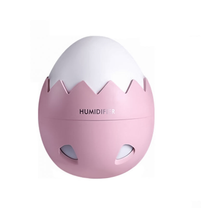 Humidificador de aire 400 ml, Humidificador USB con mini ventilador y mini lámpara, Atomizador De Aire con forma de Cáscara De Huevo
