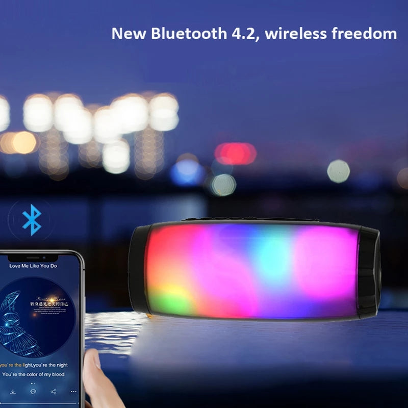 TG-157 Altavoz Bluetooth Portátil con Luz, Recargable USB Altavoces Bluetooth Potentes apoya Tarjeta TF/Pen-drive Altavoz Estéreo