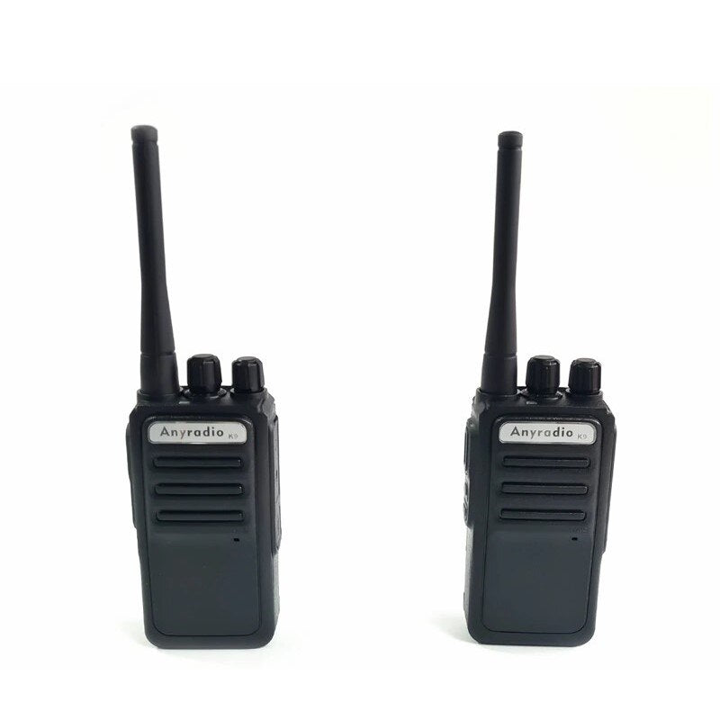 Anyradio K9 Walkie-Talkie Profesional, Radio Portátil de Dos Vías,16 Canales, Paquete de 2 Unidades,1800mAh,Recargable