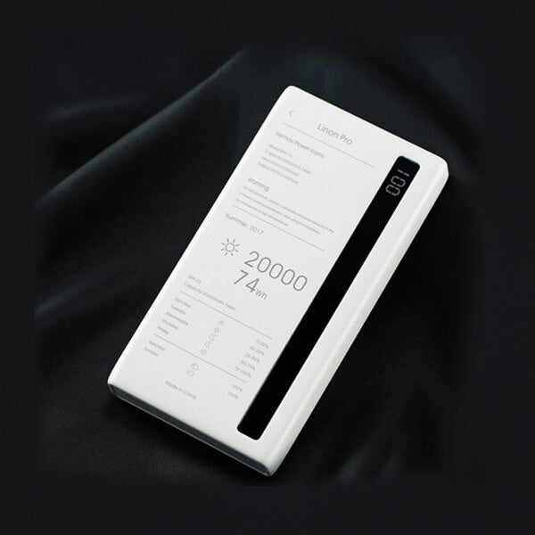 Batería Externa RPP73, 20000mAh Cargador Portátil con Alta Capacidad USB 2.0A,LED Linterna y Pantalla digital de la batería