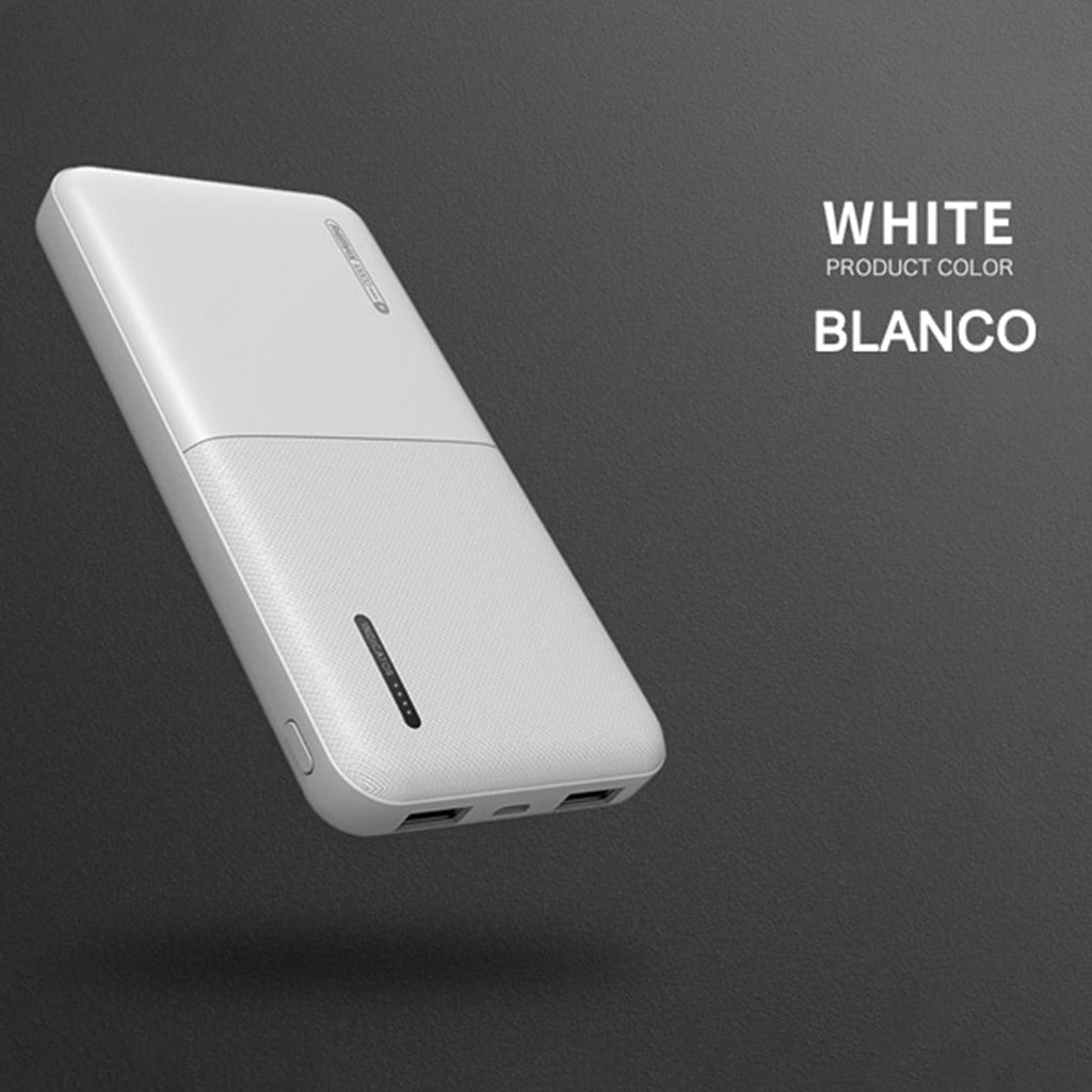 Powerbank REMAX RPP-124 10000mAh con Cable Batería Externa Salida Dual de 5V / 2.1A Carga Rápida para Móviles
