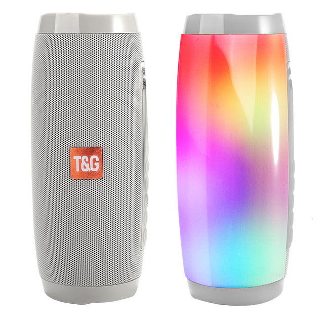 TG-157 Altavoz Bluetooth Portátil con Luz, Recargable USB Altavoces Bluetooth Potentes apoya Tarjeta TF/Pen-drive Altavoz Estéreo