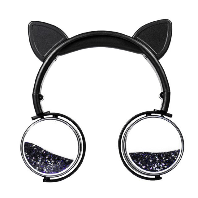 Auriculares de Oreja de Gato con micrófono y 3.5 mm Jack, Auriculares Estéreo De Alta Fidelidad para niños y estudiantes