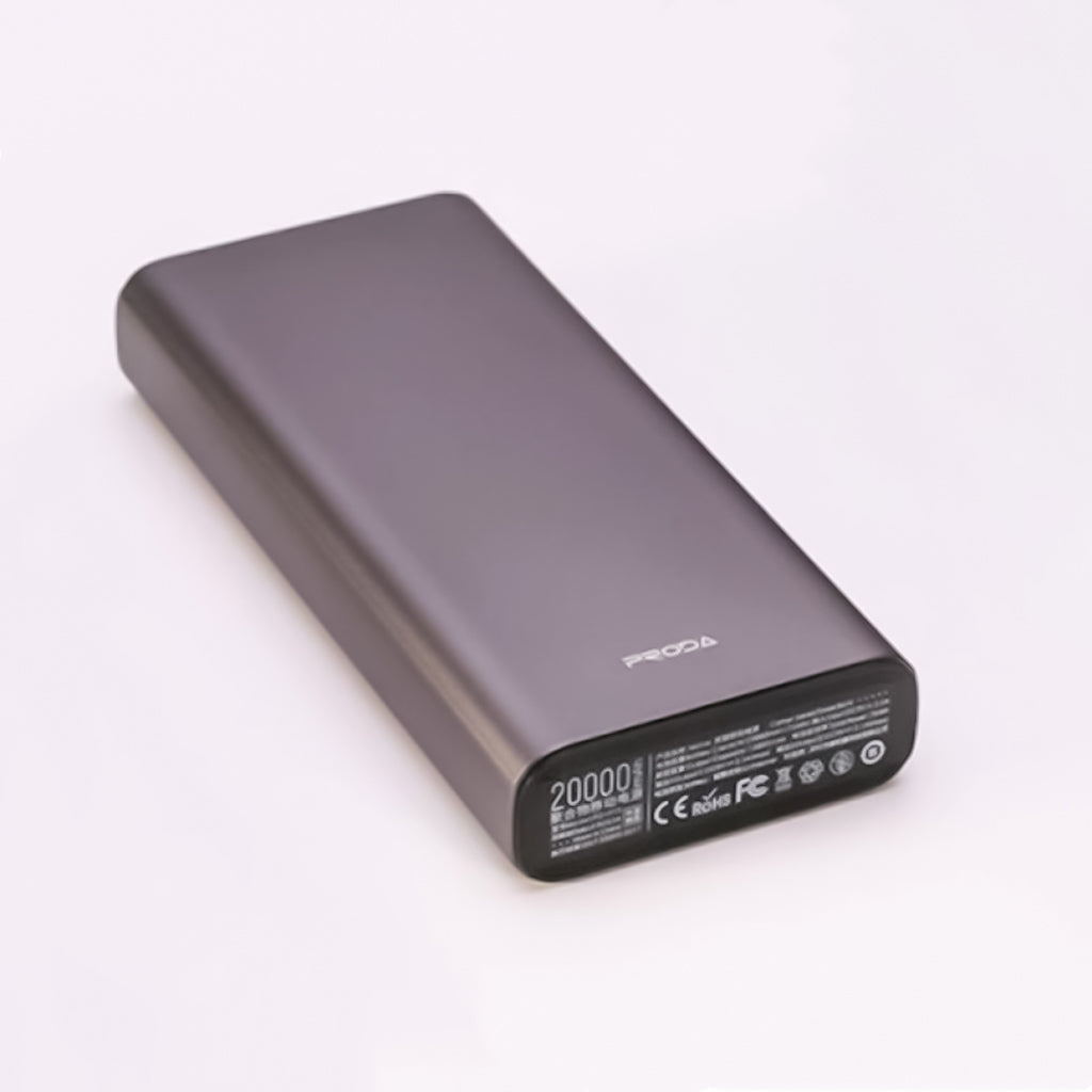 PowerBank PD-P19, Batería Externa 20000mAh Cargador Móvil Portátil Banco de Energía, Carga Rápida para Xiaomi Mi, iPhone, Samsung