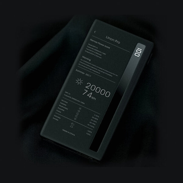 Batería Externa RPP73, 20000mAh Cargador Portátil con Alta Capacidad USB 2.0A,LED Linterna y Pantalla digital de la batería
