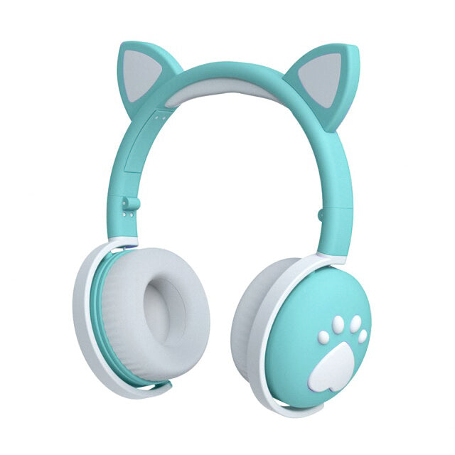 Auriculares Oreja De Gato Con Inalámbrico Bluetooth y Luz LED, Cascos Plegables con Micrófono para niños para de estéreo HIFI