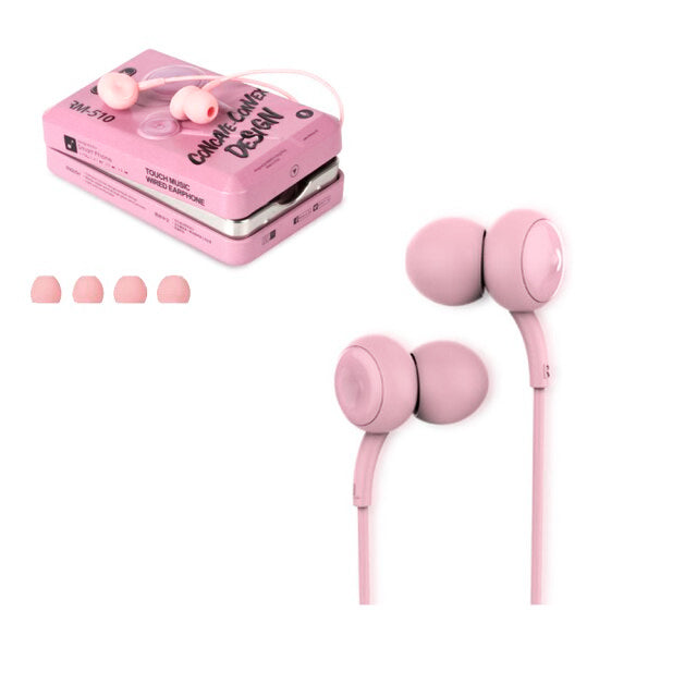 Auriculares in-Ear Remax RM510 con cable de 3,5mm micrófono super Bass y control de volumen, audífonos internos con aislamiento de ruido