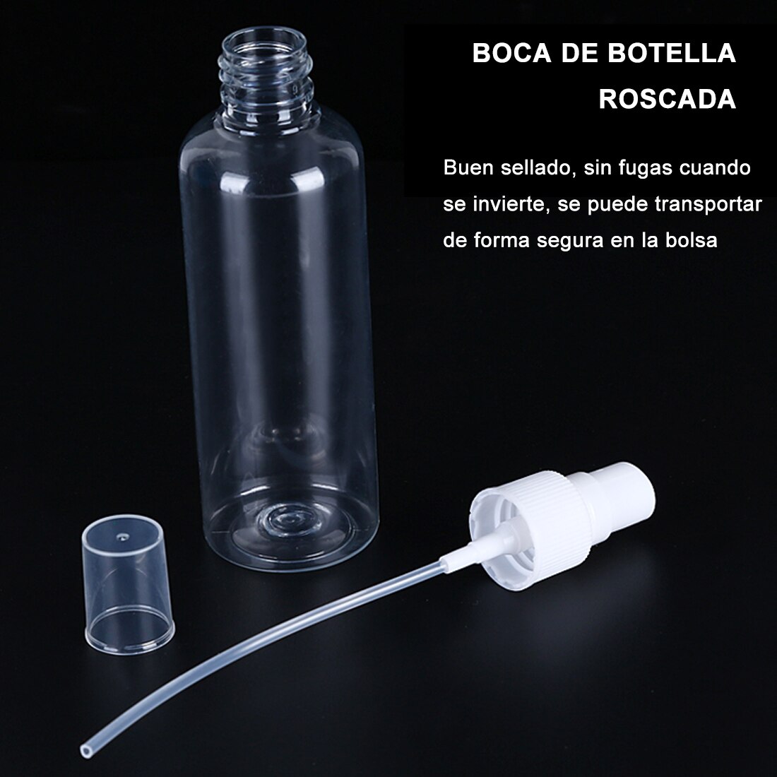 Botes Viaje Transparente Plástico Botella Vacía de Spray, Atomizador Perfume Pequeño Frasco Vacío, Frascos para Perfume con Tapa, Viajes de Negocios, Maquillaje, Limpieza